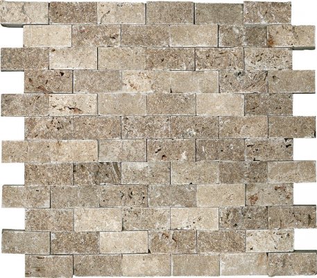 1x2 Split Face Noce Travertine Mosaic Factory Tile Depot