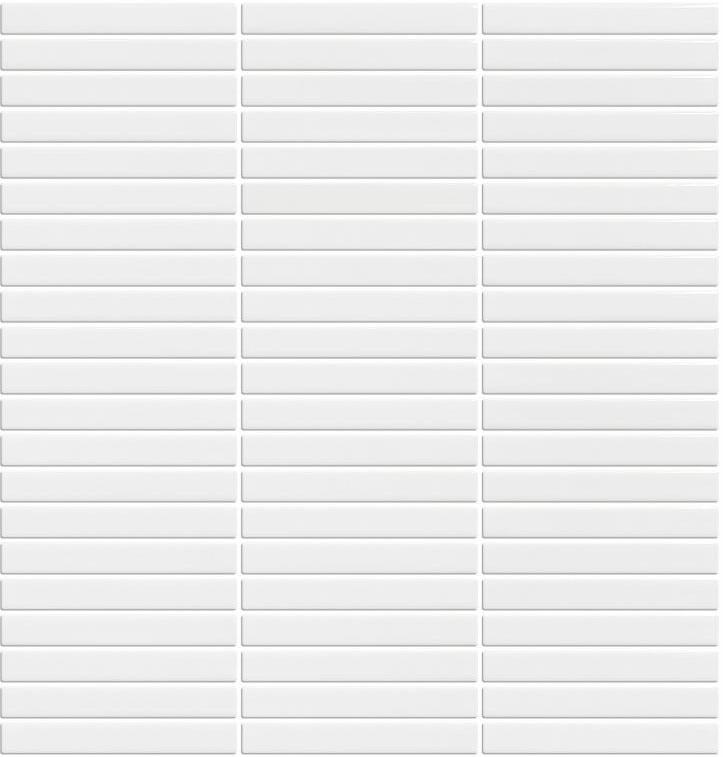 Kitkat White Glossy 3/8 x 3 5/8 Mosaic